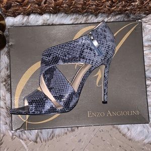 Enzo snake skin heels